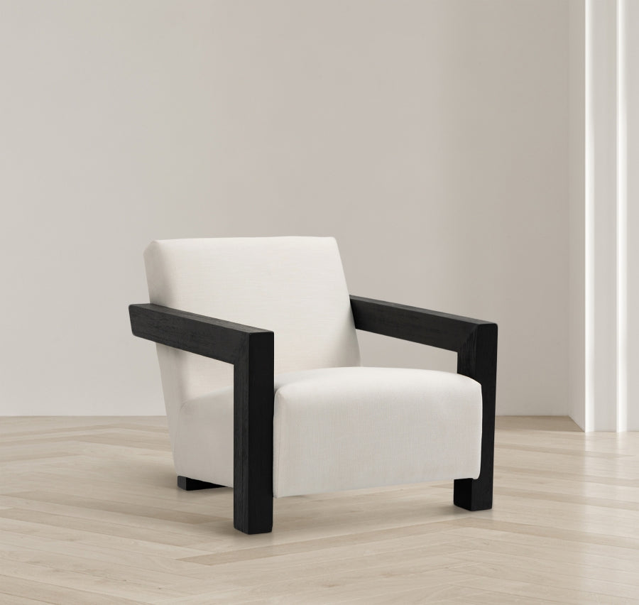 Ward Cream Ward Linen Textured Fabric Accent Chair from Meridian - Luna Furniture