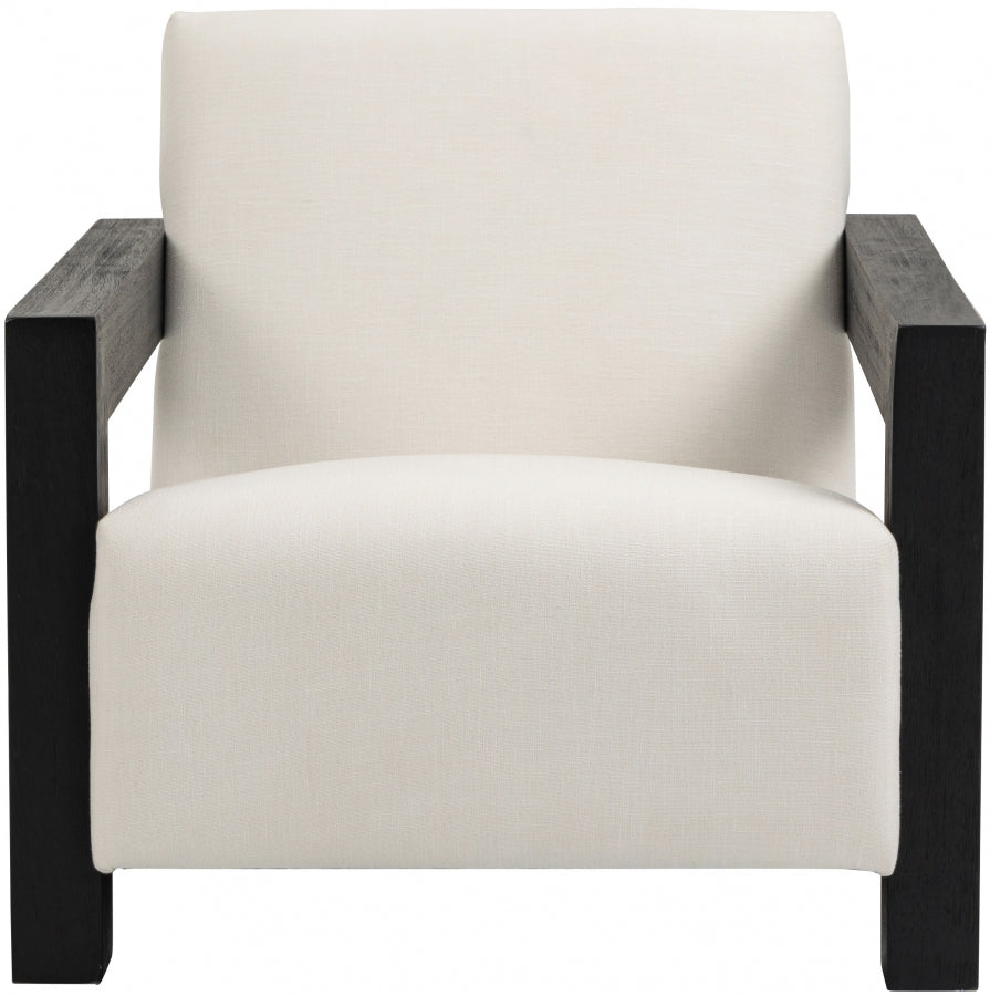 Ward Cream Ward Linen Textured Fabric Accent Chair from Meridian - Luna Furniture