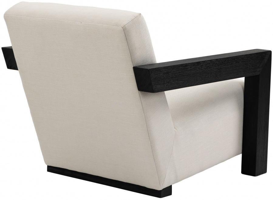 Ward Cream Ward Linen Textured Fabric Accent Chair from Meridian - Luna Furniture