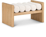 Waverly Cream Boucle Fabric Bench from Meridian - Luna Furniture