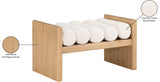 Waverly Cream Boucle Fabric Bench from Meridian - Luna Furniture