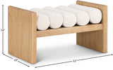 Waverly Cream Boucle Fabric Bench from Meridian - Luna Furniture