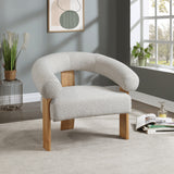 Cream Winston Boucle Fabric Accent Chair from Meridian - Luna Furniture