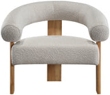 Cream Winston Boucle Fabric Accent Chair from Meridian - Luna Furniture