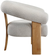 Cream Winston Boucle Fabric Accent Chair from Meridian - Luna Furniture