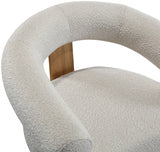 Cream Winston Boucle Fabric Accent Chair from Meridian - Luna Furniture