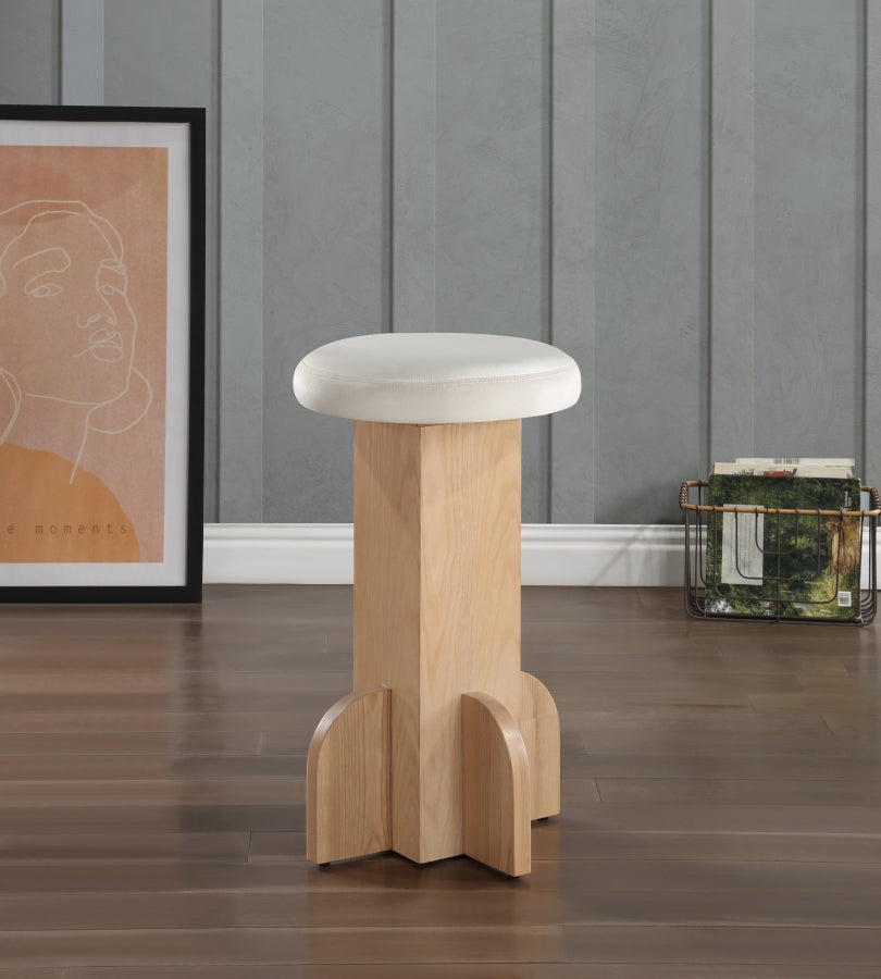 Cream Wyatt Velvet Bar / Counter Stool from Meridian - Luna Furniture