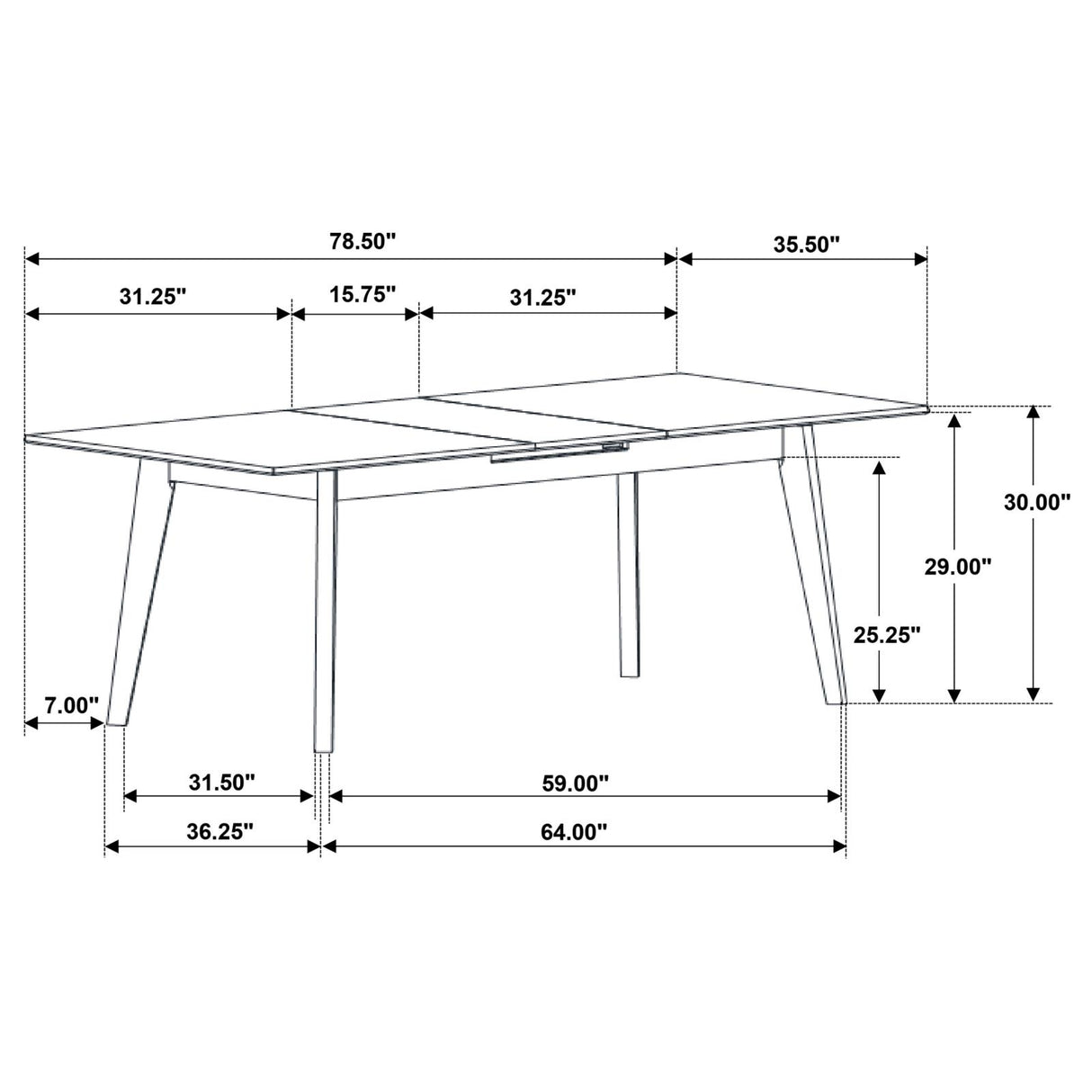 Crestmont Rectangular Dining Table with Faux Marble Top and 16" Self-Storing Extension Leaf Grey from Coaster - Luna Furniture