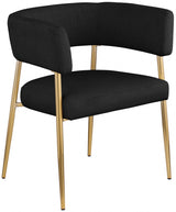 Creston Linen Textured Fabric Dining Chair Black from Meridian - Luna Furniture