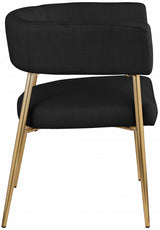 Creston Linen Textured Fabric Dining Chair Black from Meridian - Luna Furniture