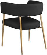 Creston Linen Textured Fabric Dining Chair Black from Meridian - Luna Furniture