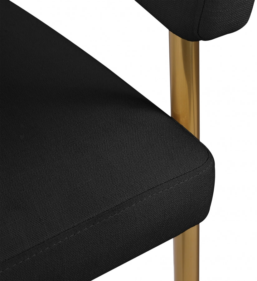 Creston Linen Textured Fabric Dining Chair Black from Meridian - Luna Furniture