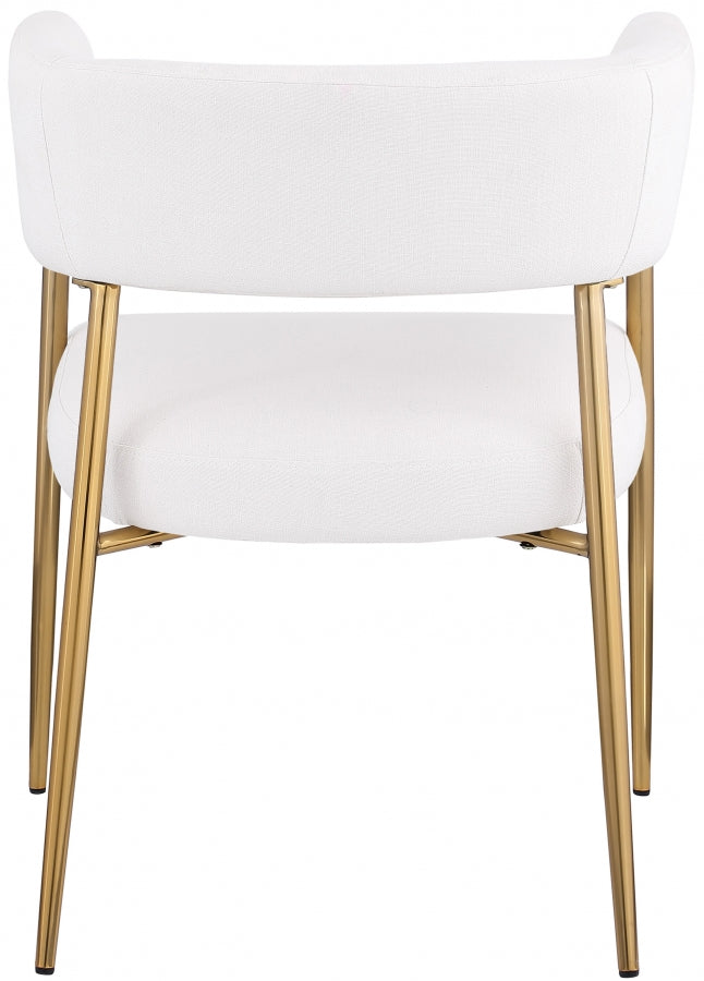 Creston Linen Textured Fabric Dining Chair Cream from Meridian - Luna Furniture