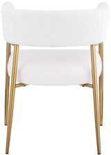 Creston Linen Textured Fabric Dining Chair Cream from Meridian - Luna Furniture