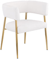 Creston Linen Textured Fabric Dining Chair Cream from Meridian - Luna Furniture