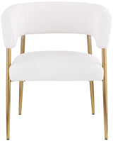 Creston Linen Textured Fabric Dining Chair Cream from Meridian - Luna Furniture