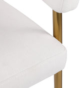 Creston Linen Textured Fabric Dining Chair Cream from Meridian - Luna Furniture