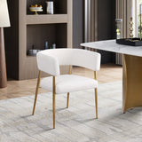 Creston Linen Textured Fabric Dining Chair Cream from Meridian - Luna Furniture