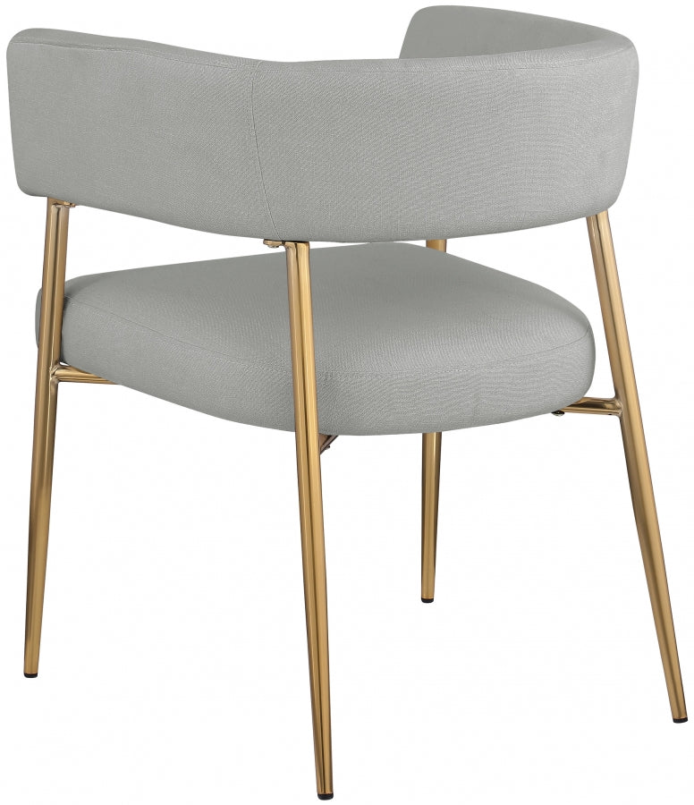 Creston Linen Textured Fabric Dining Chair Grey from Meridian - Luna Furniture