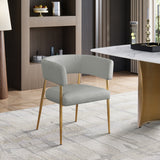 Creston Linen Textured Fabric Dining Chair Grey from Meridian - Luna Furniture