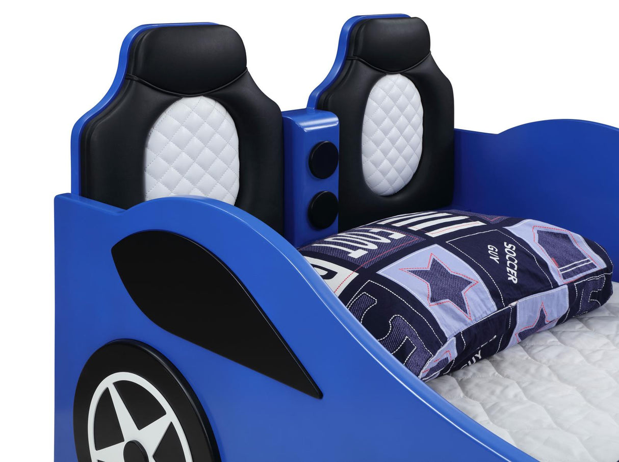 Cruiser Car Themed Twin Bed with Underglow Lights Blue from Coaster - Luna Furniture