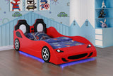 Cruiser Car Themed Twin Bed with Underglow Lights Red from Coaster - Luna Furniture