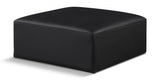 Cube Charcoal Grey Faux Leather Ottoman Black from Meridian - Luna Furniture