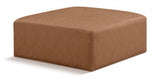 Cube Charcoal Grey Faux Leather Ottoman Brown from Meridian - Luna Furniture