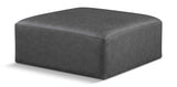 Cube Charcoal Grey Faux Leather Ottoman Grey from Meridian - Luna Furniture