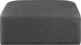 Cube Charcoal Grey Faux Leather Ottoman Grey from Meridian - Luna Furniture