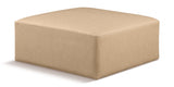 Cube Charcoal Grey Faux Leather Ottoman Natural from Meridian - Luna Furniture