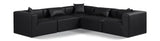 Cube Faux Leather Sectional Black from Meridian - Luna Furniture