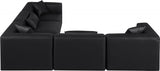 Cube Faux Leather Sectional Black from Meridian - Luna Furniture