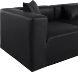 Cube Faux Leather Sectional Black from Meridian - Luna Furniture