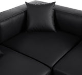 Cube Faux Leather Sectional Black from Meridian - Luna Furniture