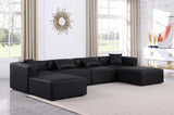 Cube Faux Leather Sectional Black from Meridian - Luna Furniture