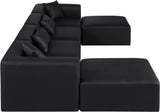 Cube Faux Leather Sectional Black from Meridian - Luna Furniture