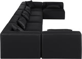 Cube Faux Leather Sectional Black from Meridian - Luna Furniture