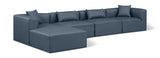 Cube Faux Leather Sectional Blue from Meridian - Luna Furniture