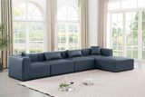 Cube Faux Leather Sectional Blue from Meridian - Luna Furniture