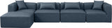 Cube Faux Leather Sectional Blue from Meridian - Luna Furniture