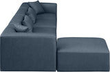 Cube Faux Leather Sectional Blue from Meridian - Luna Furniture