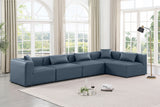 Cube Faux Leather Sectional Blue from Meridian - Luna Furniture