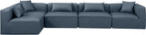 Cube Faux Leather Sectional Blue from Meridian - Luna Furniture