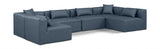 Cube Faux Leather Sectional Blue from Meridian - Luna Furniture