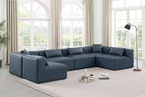 Cube Faux Leather Sectional Blue from Meridian - Luna Furniture