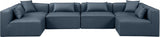 Cube Faux Leather Sectional Blue from Meridian - Luna Furniture