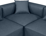 Cube Faux Leather Sectional Blue from Meridian - Luna Furniture