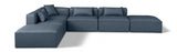 Cube Faux Leather Sectional Blue from Meridian - Luna Furniture