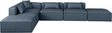 Cube Faux Leather Sectional Blue from Meridian - Luna Furniture